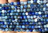 CAA6335 15 inches 6mm faceted round blue banded agate beads