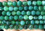 CAA6342 15 inches 10mm faceted round green banded agate beads