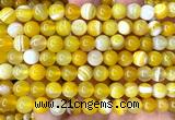 CAA6362 15 inches 8mm round yellow banded agate beads wholesale