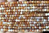 CAA6365 15 inches 4mm round orange banded agate beads wholesale