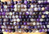 CAA6371 15 inches 6mm round purple banded agate beads wholesale