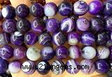 CAA6374 15 inches 12mm round purple banded agate beads wholesale