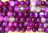 CAA6378 15 inches 10mm round fuchsia banded agate beads wholesale