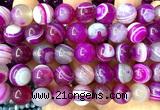 CAA6379 15 inches 12mm round fuchsia banded agate beads wholesale