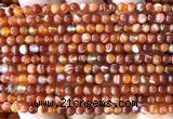 CAA6380 15 inches 4mm round red banded agate beads wholesale