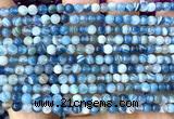 CAA6385 15 inches 4mm round blue banded agate beads wholesale