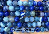 CAA6388 15 inches 10mm round blue banded agate beads wholesale
