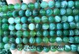CAA6392 15 inches 8mm round green banded agate beads wholesale