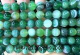 CAA6393 15 inches 10mm round green banded agate beads wholesale