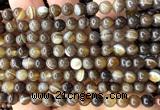 CAA6396 15 inches 6mm round coffee banded agate beads wholesale