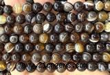 CAA6397 15 inches 8mm round coffee banded agate beads wholesale