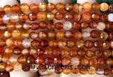 CAA6439 15 inches 6mm faceted round red agate beads wholesale