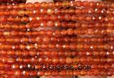 CAA6445 15 inches 4mm faceted round red agate gemstone beads