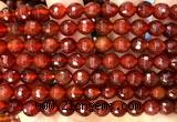 CAA6447 15 inches 8mm faceted round red agate gemstone beads