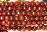 CAA6448 15 inches 10mm faceted round red agate gemstone beads