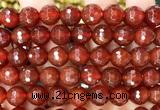 CAA6449 15 inches 12mm faceted round red agate gemstone beads