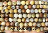 CAA6454 15 inches 8mm faceted round yellow crazy lace agate beads