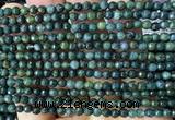 CAA6459 15 inches 4mm faceted round moss agate beads wholesale