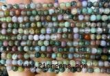 CAA6466 15 inches 4mm faceted round Indian agate beads wholesale