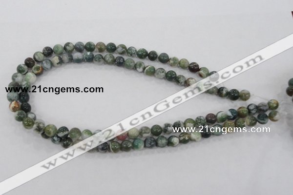 CAA701 15.5 inches 8mm round tree agate gemstone beads wholesale