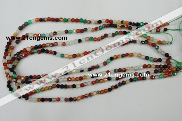 CAA706 15.5 inches 4mm faceted round fire crackle agate beads