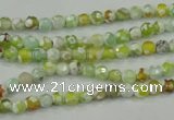 CAA707 15.5 inches 4mm faceted round fire crackle agate beads