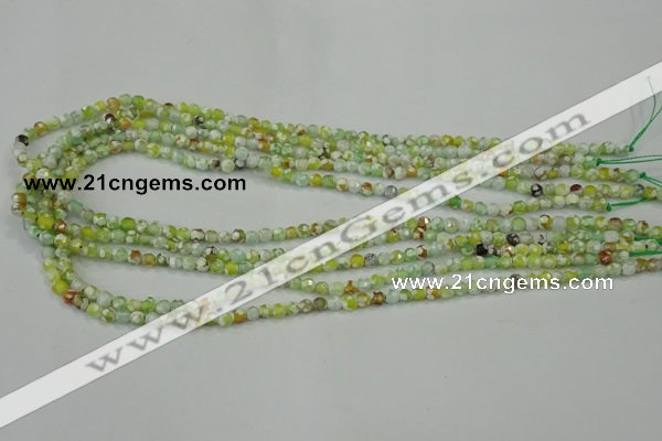 CAA707 15.5 inches 4mm faceted round fire crackle agate beads