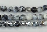 CAA709 15.5 inches 6mm faceted round fire crackle agate beads