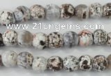 CAA711 15.5 inches 8mm faceted round fire crackle agate beads