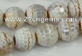 CAA724 15.5 inches 14mm faceted round fire crackle agate beads