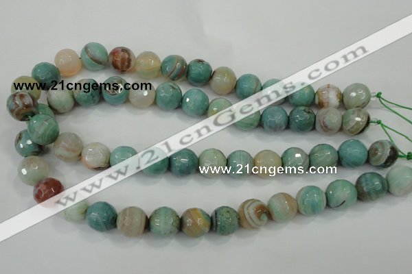 CAA725 15.5 inches 14mm faceted round fire crackle agate beads