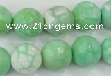 CAA728 15.5 inches 14mm faceted round fire crackle agate beads