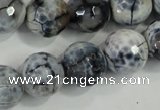 CAA730 15.5 inches 16mm faceted round fire crackle agate beads