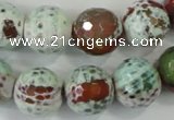 CAA731 15.5 inches 16mm faceted round fire crackle agate beads