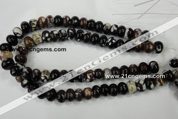 CAA733 15.5 inches 10*14mm rondelle fire crackle agate beads