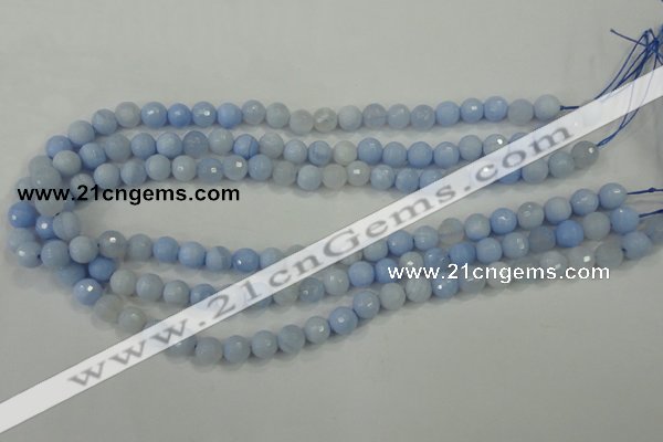 CAA735 15.5 inches 6mm faceted round blue lace agate beads wholesale