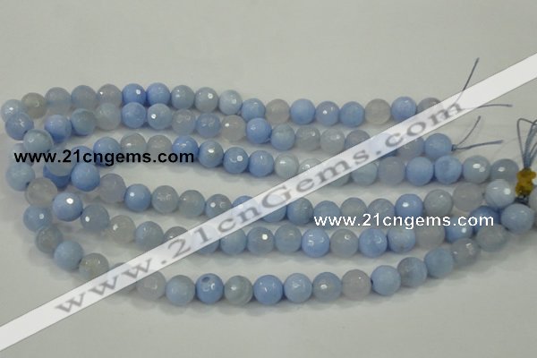 CAA737 15.5 inches 10mm faceted round blue lace agate beads wholesale