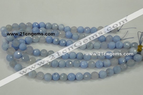 CAA738 15.5 inches 12mm faceted round blue lace agate beads wholesale