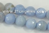 CAA739 15.5 inches 14mm faceted round blue lace agate beads wholesale