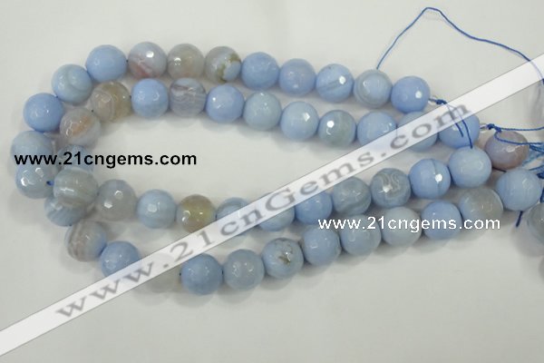 CAA740 15.5 inches 16mm faceted round blue lace agate beads wholesale