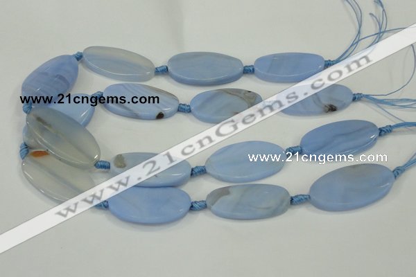 CAA743 15.5 inches 21*40mm oval blue lace agate beads wholesale