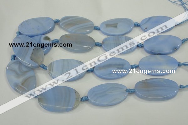 CAA744 15.5 inches 25*40mm oval blue lace agate beads wholesale