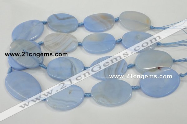 CAA745 15.5 inches 25*40mm oval blue lace agate beads wholesale