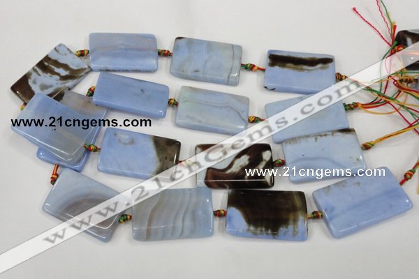 CAA748 15.5 inches 25*40mm rectangle blue lace agate beads wholesale