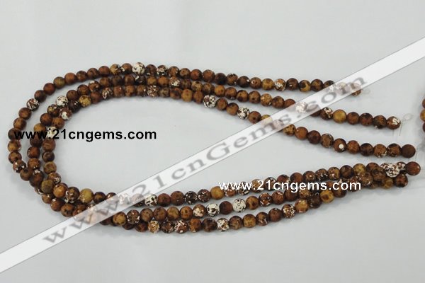 CAA750 15.5 inches 8mm round wooden agate beads wholesale