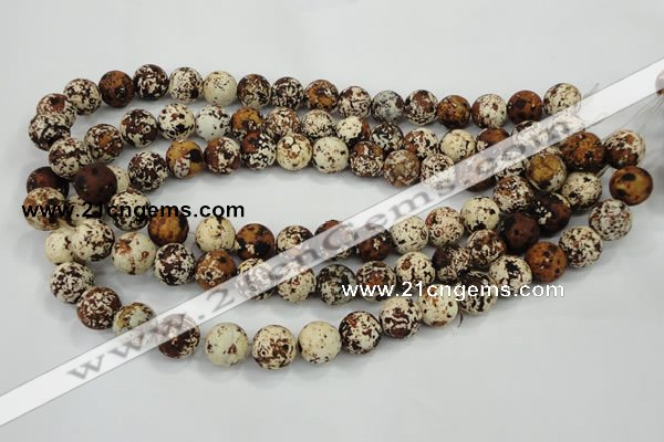 CAA752 15.5 inches 12mm round wooden agate beads wholesale