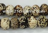 CAA755 15.5 inches 10*14mm rondelle wooden agate beads wholesale