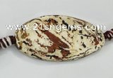 CAA761 15.5 inches 21*40mm twisted oval wooden agate beads