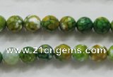 CAA790 15.5 inches 8mm faceted round fire crackle agate beads