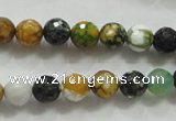 CAA791 15.5 inches 8mm faceted round fire crackle agate beads